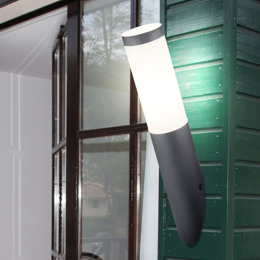 LED Fackel-Wandleuchte, Edelstahl anthrazit, App-/Sprachsteuerung