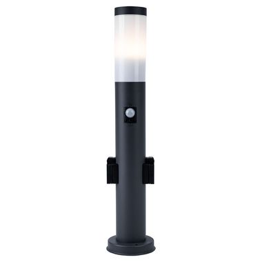 Pedestal light, motion detector, 2x socket, BOSTON I