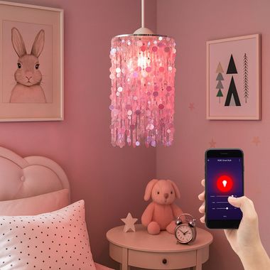 RGB LED hanging light, silver, app / voice control