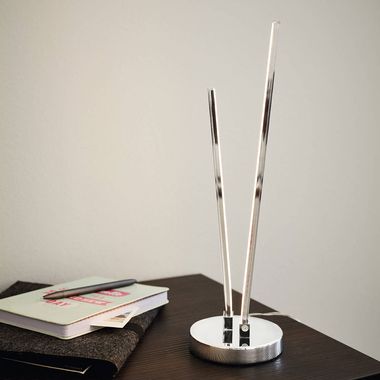 LED Tischleuchte, ALU, chrom, Höhe 37 cm