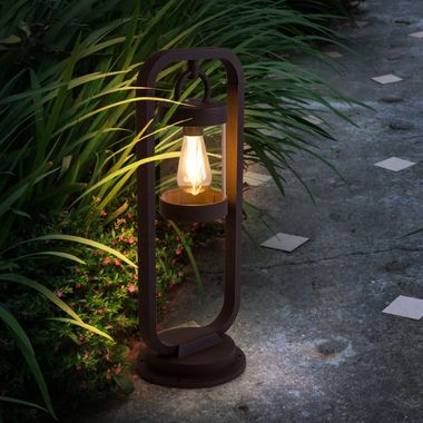 Lampada a piedistallo, color ruggine, H 60 cm