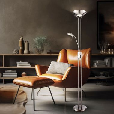 LED Stehleuchte, Lesespot, beweglich, dimmbar, H 180 cm