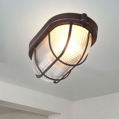 Deckenleuchte, Glas, rost-braun, L 21 cm, LISANNE