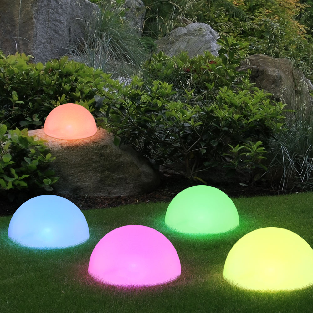 5er Set RGB LED Solarleuchten, Kugel, Farbwechsel, L 475 cm