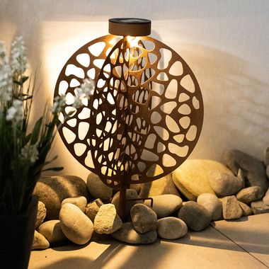 LED Solarleuchte, rost, Erdspieß, H 30 cm