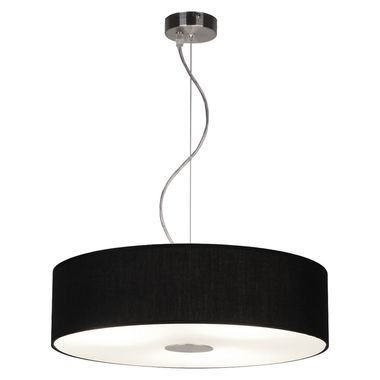 Lampada a sospensione, paralume in tessuto, vetro satinato, H 110 cm