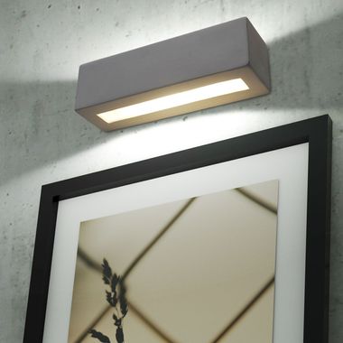 Lampada da parete, ceramica UP & Down, bianca, L 32 cm