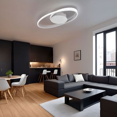 LED plafondlamp, ovaal, wit, L 54 cm