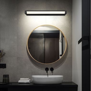 Applique murale LED, finition satinée, éclairage miroir, orientable, IP44