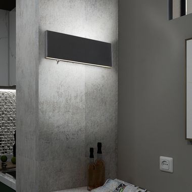 Wandleuchte, LED, Schalter, Aluminium, schwarz, B 22,5 cm