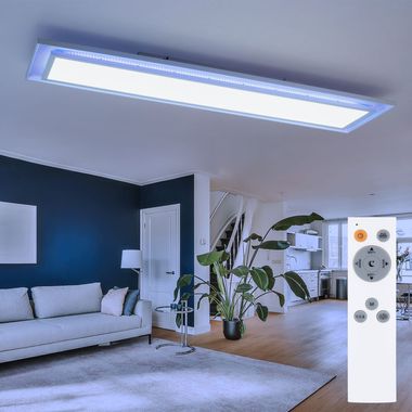 Plafonnier LED, changement de couleur, variateur d'intensité, longueur 85 cm