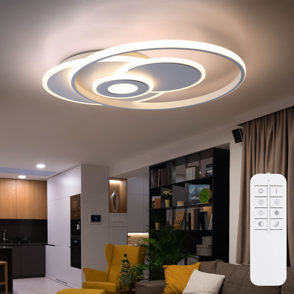 LED Deckenleuchte flach mit Fernbedienung Weiß