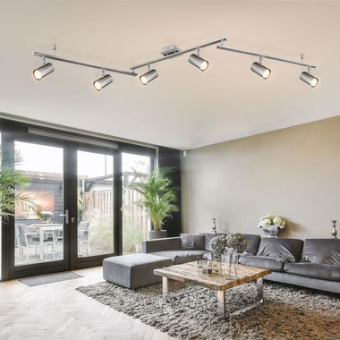 Faretto da soffitto, faretti mobili, nichel opaco, L 180 cm