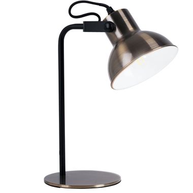 Lampe à poser, spot orientable, laiton noir, H 33,5 cm
