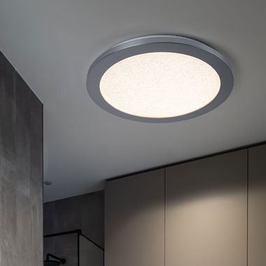 LED ceiling light, dimmable crushed ice optics, D 30cm