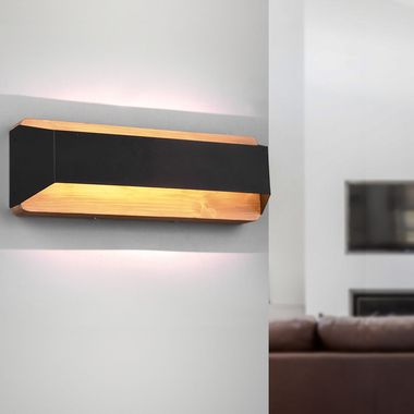 LED Holzlampe, Up & Down, Switch Dimmer, B 35cm