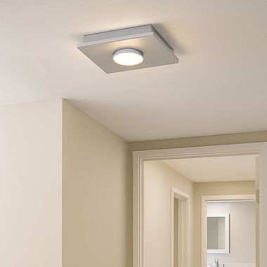 LED ceiling light, dimmable, white, matt nickel, L 17 cm