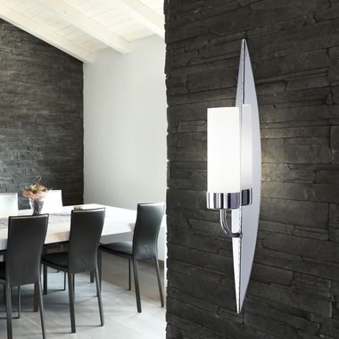 Wandlampe, Metall, Chrom, silber, E14, H 50cm