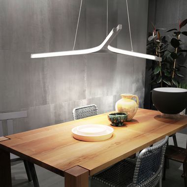 LED Hängelampe weiß, dimmbar Drei-Sternoptik, H 200cm