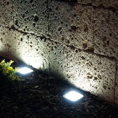 2x LED Solarleuchte, Wegeleuchte, Edelstahl, LxB 10x10 cm