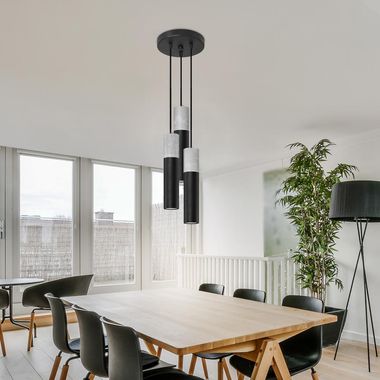 Pendant light, 3 lights, Scandinavian, concrete, H 90cm