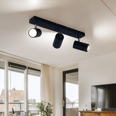 Deckenlampe, schwarz, Spot verstellbar, L 41 cm