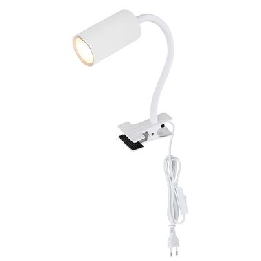 Klemlamp, wit, flexibele arm, H 41,5 cm