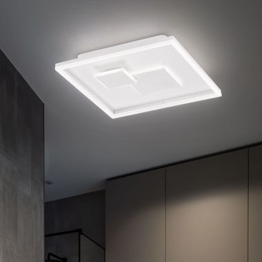 Plafonnier LED blanc, variateur 3 niveaux, L 40,5 cm