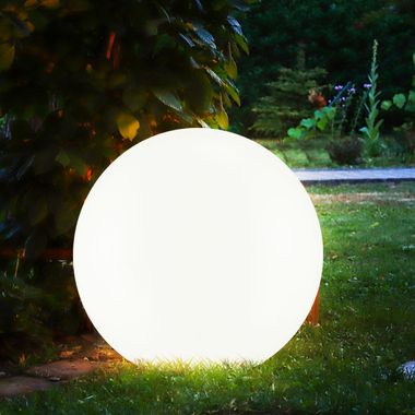Lampa solarna LED, kula ziemska, biała, D 30 cm
