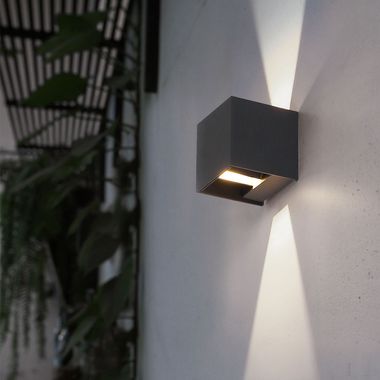LED Wandleuchte, Aluminium, anthrazit, L 10 cm