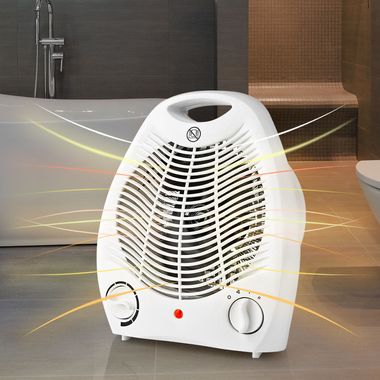 Ventilatorkachel, 2 niveaus, regelbare thermostaat, B 21,5 cm