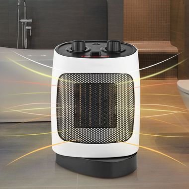 Radiateur soufflant céramique, 2 niveaux, oscillant, L 20 cm