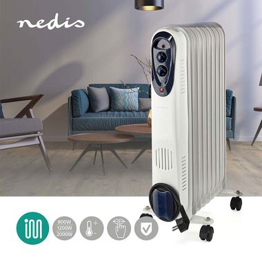 Radiateur à huile, chauffage électrique, mobile, thermostat, protection anti-déclenchement