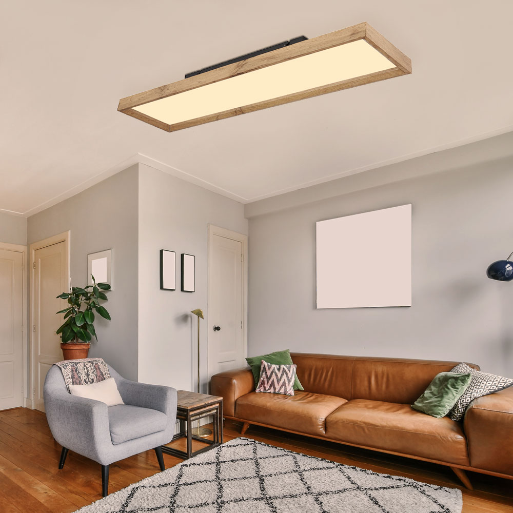 Salmi Deckenleuchte LED Braun, Holzoptik, Weiß H3700006