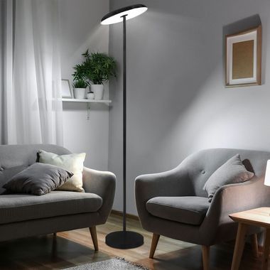 Lampada da terra a LED, funzione touch, regolabile su 3 livelli, nera