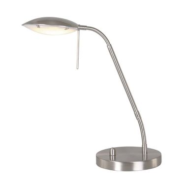 LED tafellamp, metaal glas, staal, geborsteld, dimbaar, H 46cm