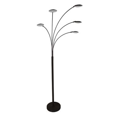 Lampadaire LED, verre métal, noir, dimmable, H 189 cm