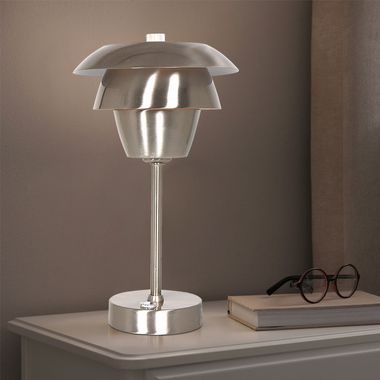 Tafellamp, touchdimmer, geborsteld staal, H 31 cm