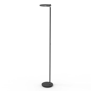 LED vloerlamp, touchdimmer, glas, zwart, H 187 cm