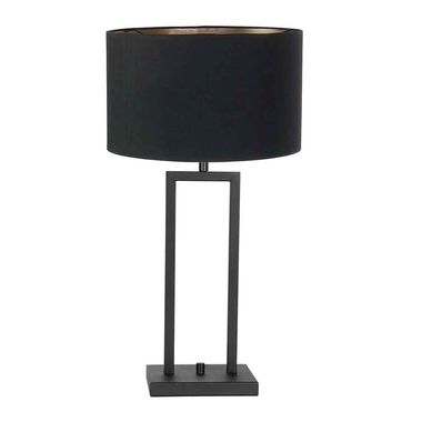 Lampe de table, tissu métallique, interrupteur rotatif, noir