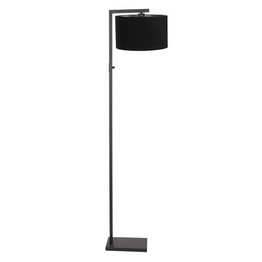 Lampada da terra, tessuto metallico, interruttore rotativo, nero