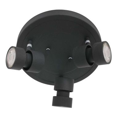 LED plafondlamp, 3 vlammen, zwart, beweegbare spots, H 12 cm