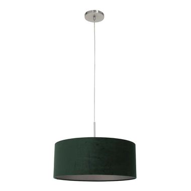 Lampe à suspension, textile vert, acier, D 50 cm