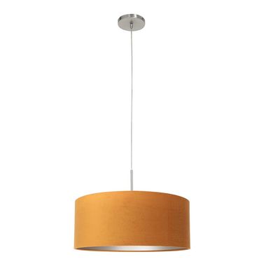 Hanglamp, goud textiel, staal, D 50 cm
