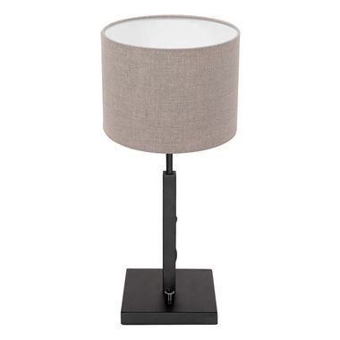 Lampe à poser, tissu métallique, interrupteur rotatif, beige, H 30 cm