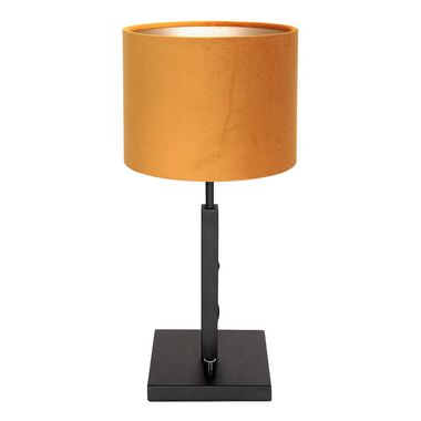 Lampada da tavolo, tessuto metallico, interruttore rotativo, oro, H 30 cm