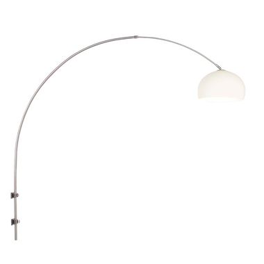 Lampada da parete, acciaio satinato, bianco, orientabile, L 160 cm
