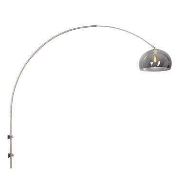 Wandlamp, geborsteld staal, smoke, verstelbaar, L 160 cm