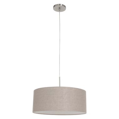 Hanglamp, grijs linnen, staalkleurig, D 50 cm