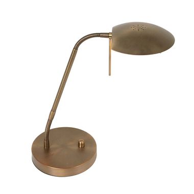 LED tafellamp, dimbaar, metaal, glas, brons, wit, H 46cm